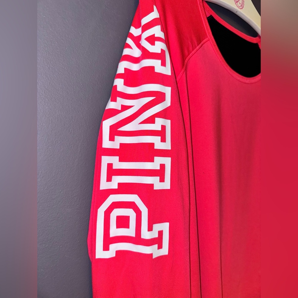 VS PINK VINTAGE LONG SLEEVE ACTIVE CREW SHIRT COLORBLOCK MESH BACK LOGO HTF RARE - Picture 3 of 9